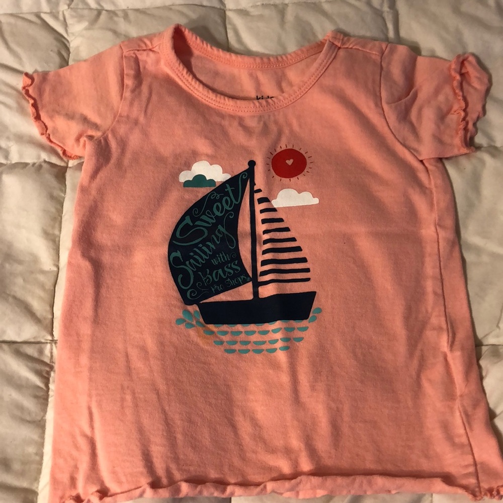 Toddler Girls Coral Bass Pro Shop T-shirt Sz 2T